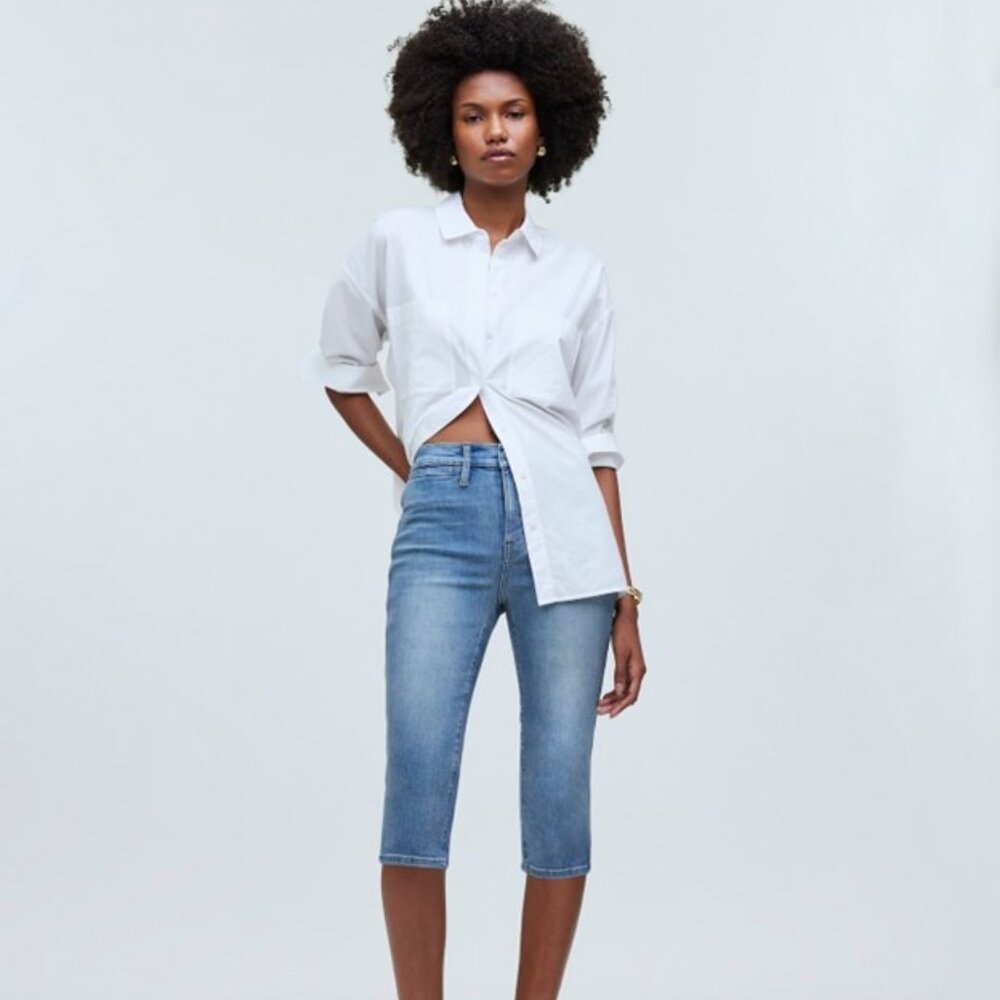 MADEWELL Women the '90s Capri Jean in Cayer Wash Sz 25 NWT